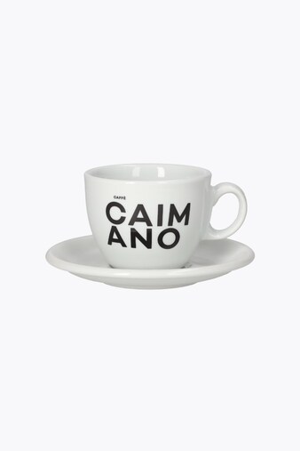 Caffè Caimano Taza de cappuccino con platillo