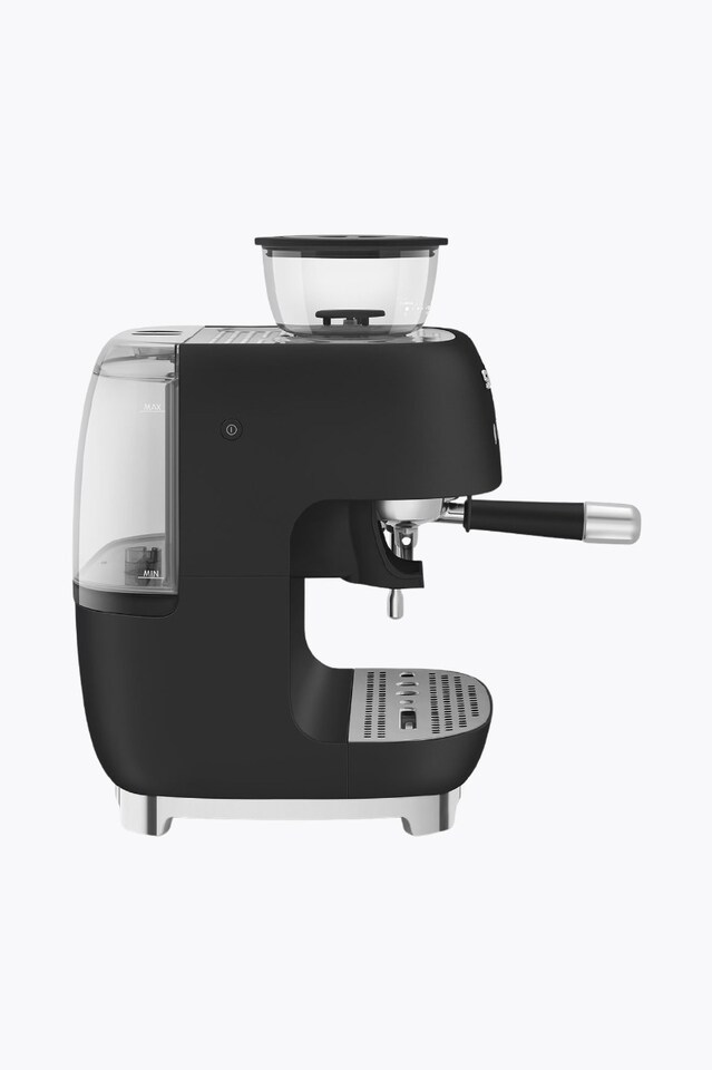 Smeg Espresso Machine 50's Style mit Grinder, Black Matt