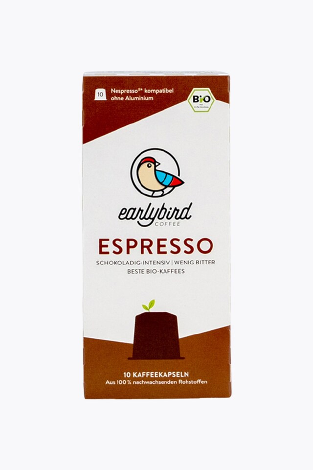 earlybird coffee Espresso Bio 10 cápsulas compatibles con Nespresso®