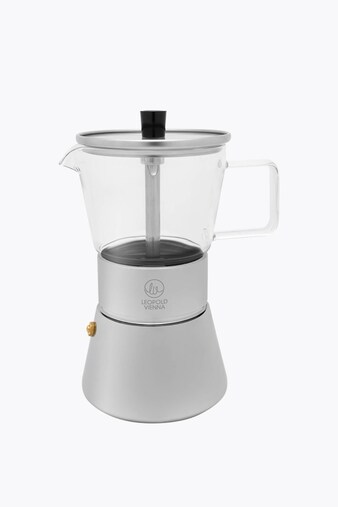 Leopold Vienna Cafetera italiana Otto 4 tazas, acero inoxidable