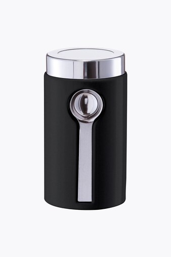 Zeller Present Storage Container with Spoon, Ceramic/Stainless Steel, Black