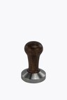 Motta Tamper de acero inoxidable plano con mango de madera marrón 58,5 mm