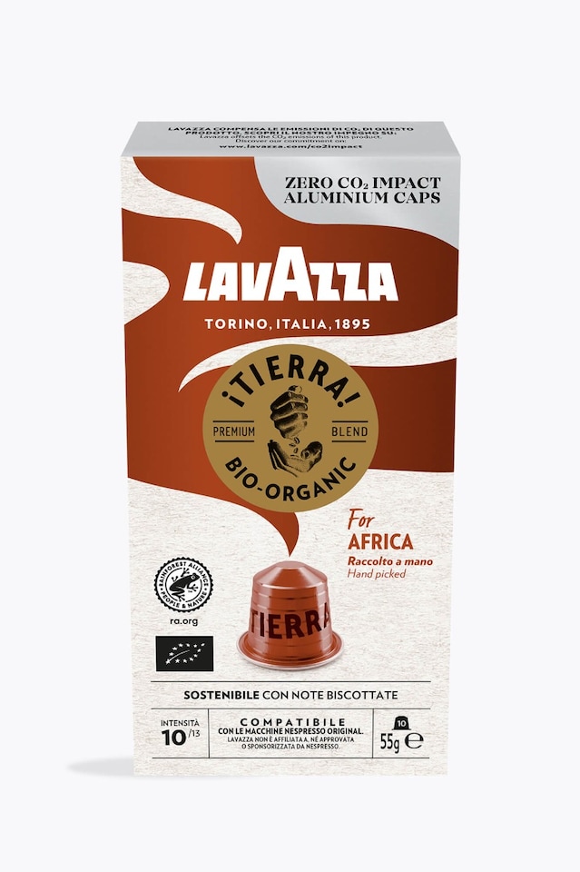 Lavazza Espresso Tierra For Africa Organic 10 Capsules Nespresso® Compatible