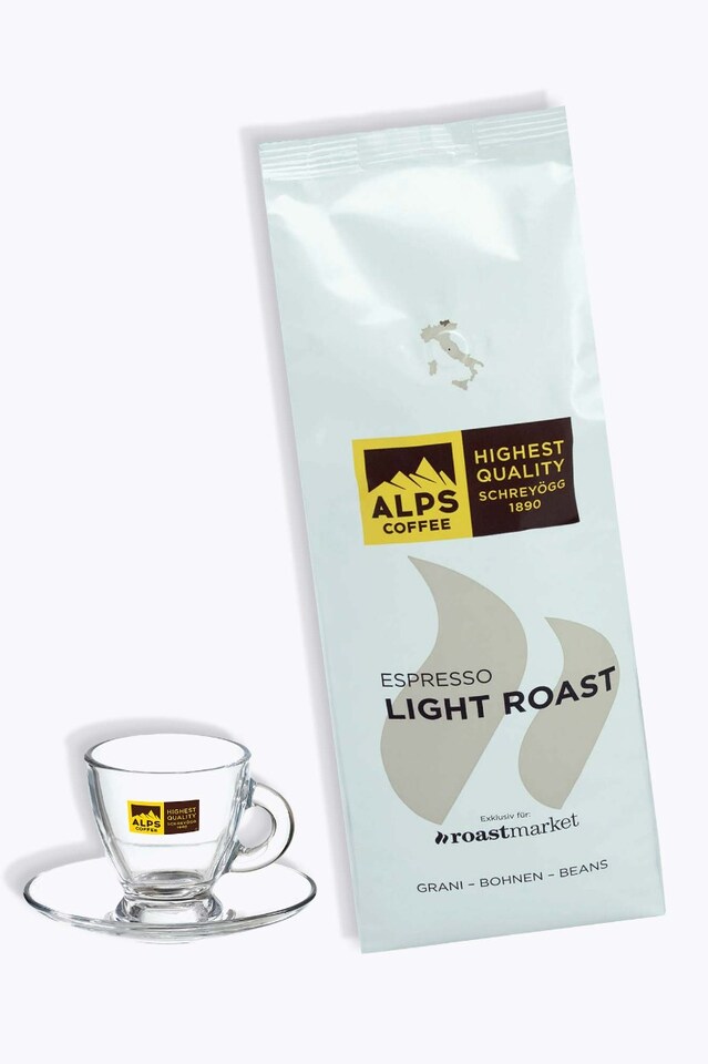 Alps Coffee Light Roast 1kg + Gratis Glas Taza de espresso