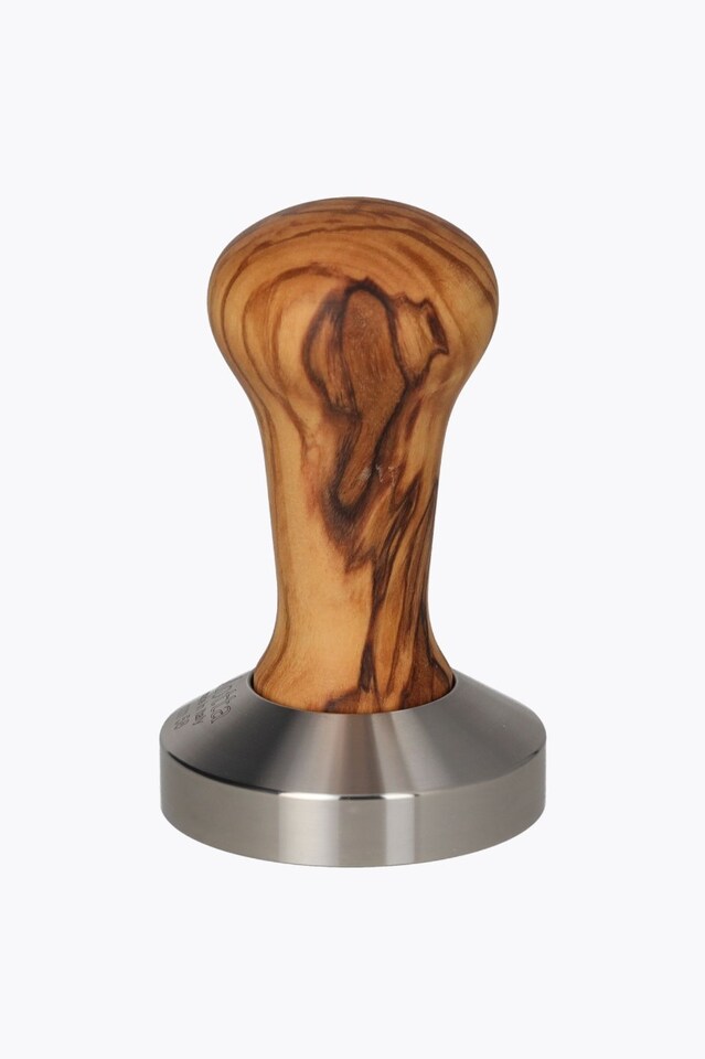 Tamper de madera de olivo base plana 58mm Motta