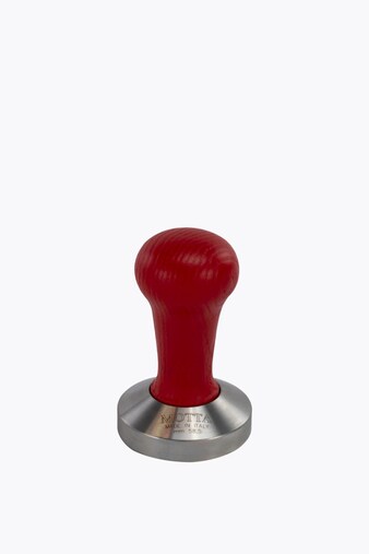 Motta Tamper stainless steel flat with red wooden handle 58.5mm