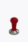 Motta Tamper stainless steel flat with red wooden handle 58.5mm