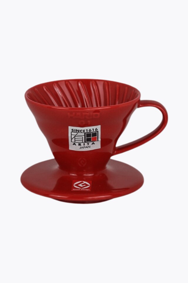 Hario V60 Dripper 01 Keramik Coffee Filter (Pour-Over Brewer) rot