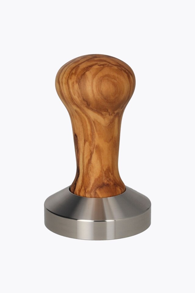 Tamper de madera de olivo base plana 58mm Motta