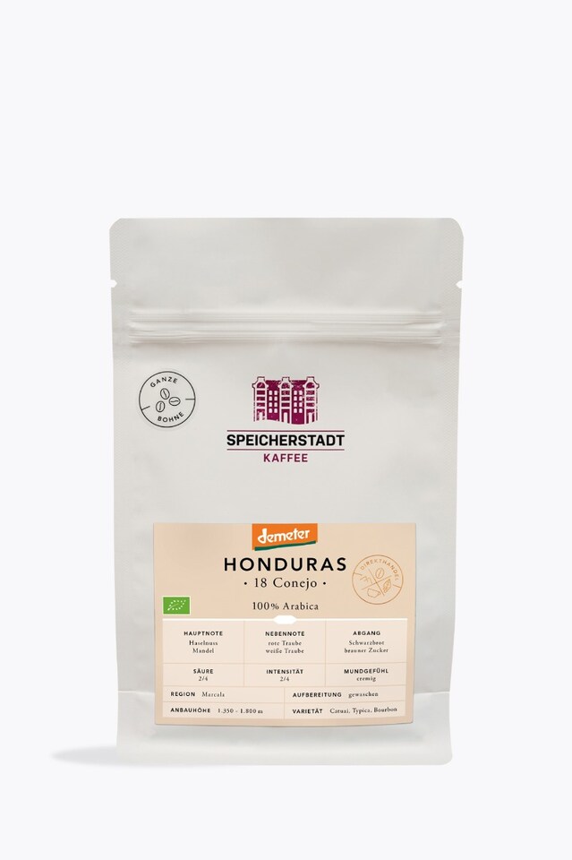Speicherstadt Honduras 18 Conejo Bio Demeter Kaffee 250g