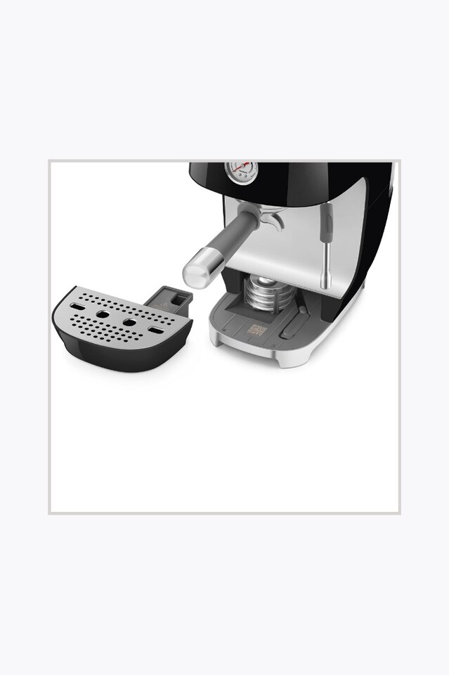 Smeg Espresso Machine 50's Style with Cold Brew Function, Black