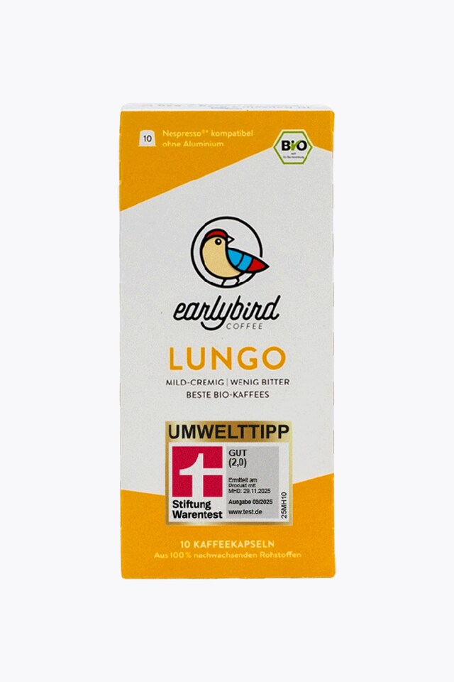 earlybird coffee Lungo Organic 10 Capsules Nespresso® Compatible