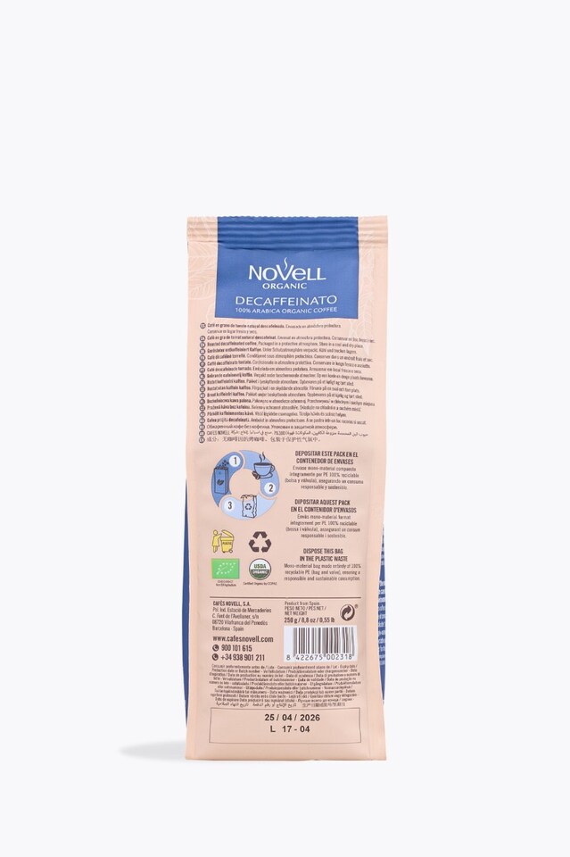 Novell Zero Waste Decaffeinato Organic 250g