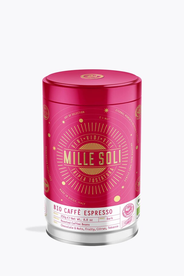 Mille Soli Caffè Espresso Organic 250g Can