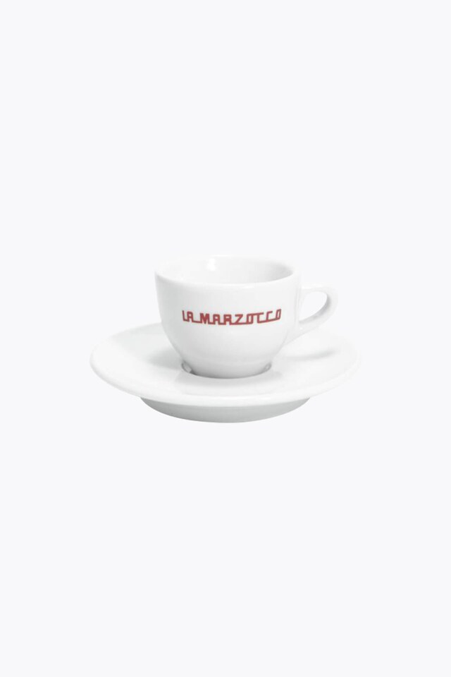 La Marzocco linea espresso cup red with saucer