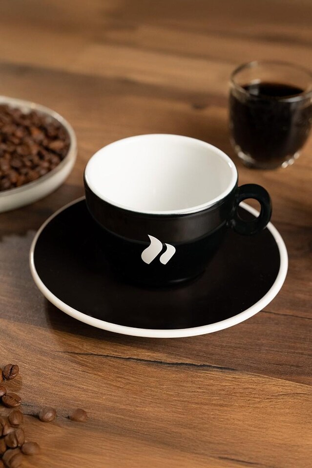 roastmarket Taza de cappuccino, Negro