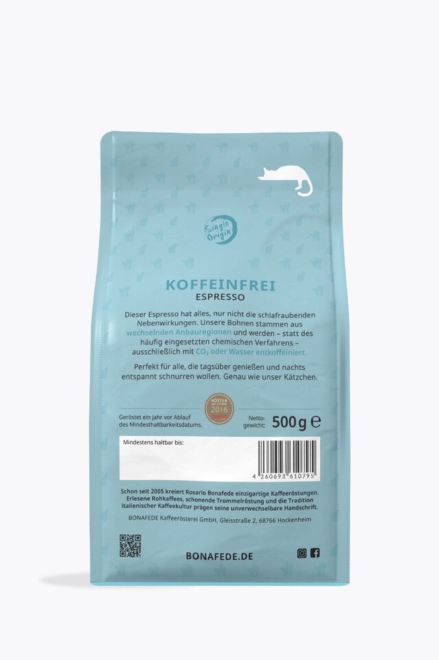 Bonafede Espresso Koffeinfrei 500g