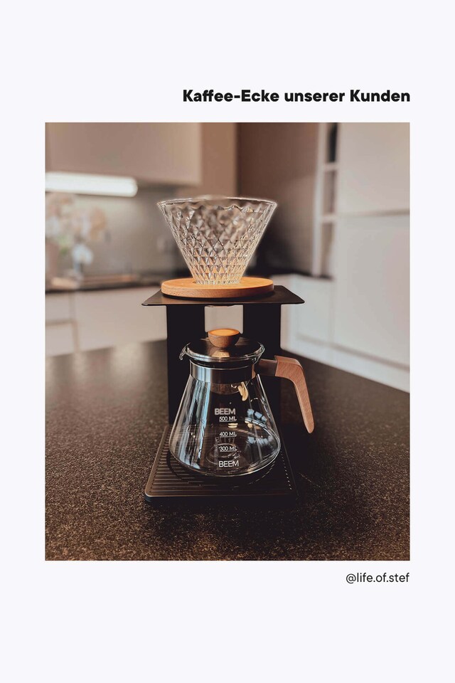 BEEM Pour-Over Coffee Maker Set 4-Piece 600ml Black/Stainless Steel