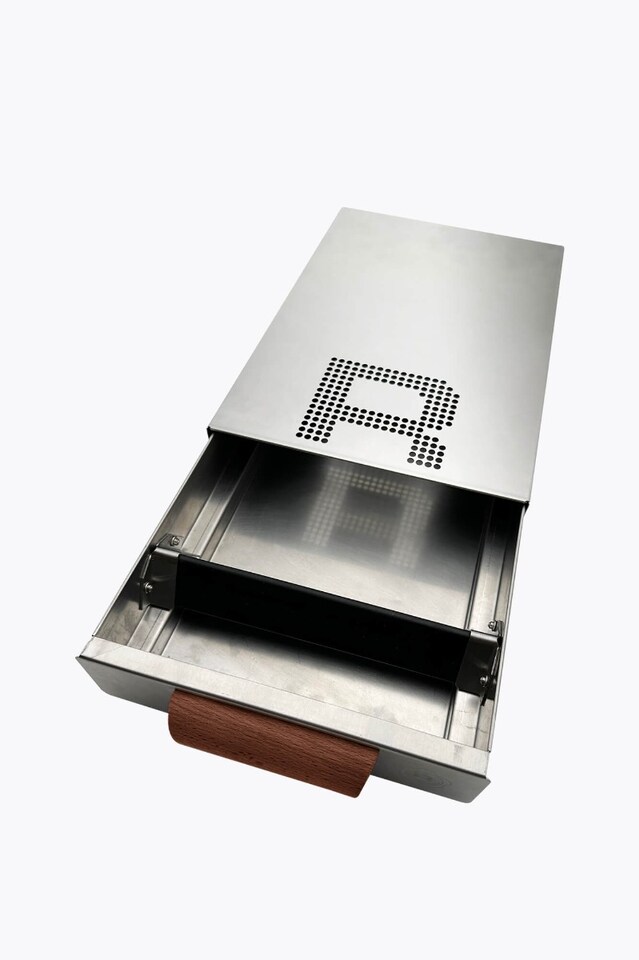 Rocket Knock Drawer Stainless Steel open