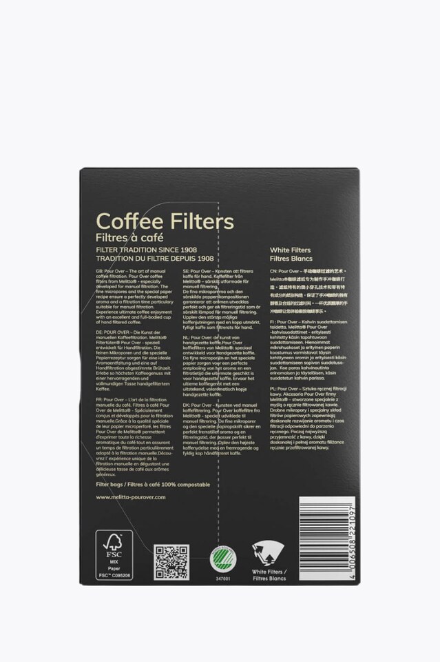 Melitta® Coffee Filter Pour Over 1x4 40 Pieces