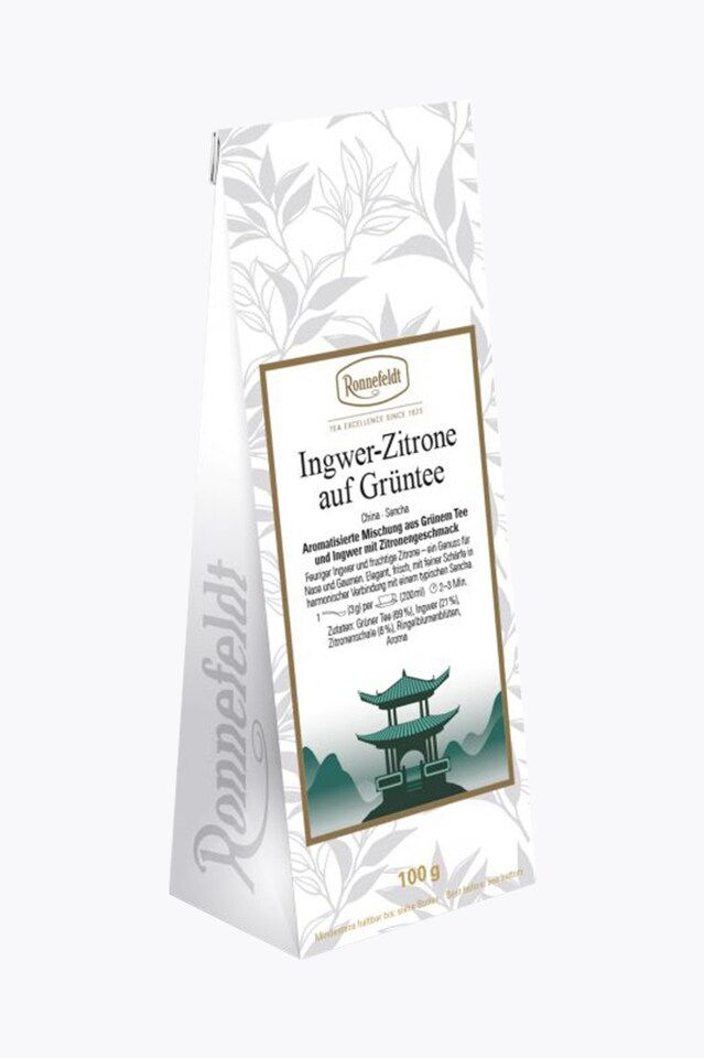 Ronnefeldt Ginger Lemon on Green Tea 100g loose tea