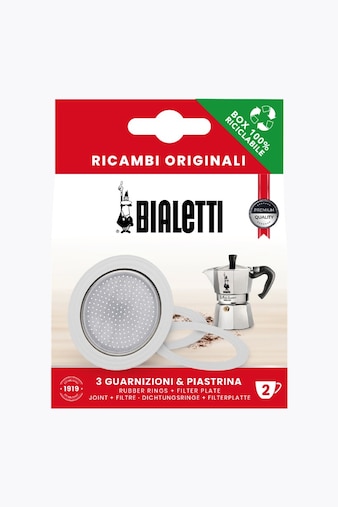 Bialetti 3 gaskets + 1 filter basket 2 cups