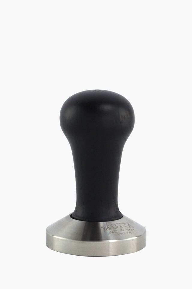 Motta Tamper Stainless Steel Curved with Black Wooden Handle 58mm