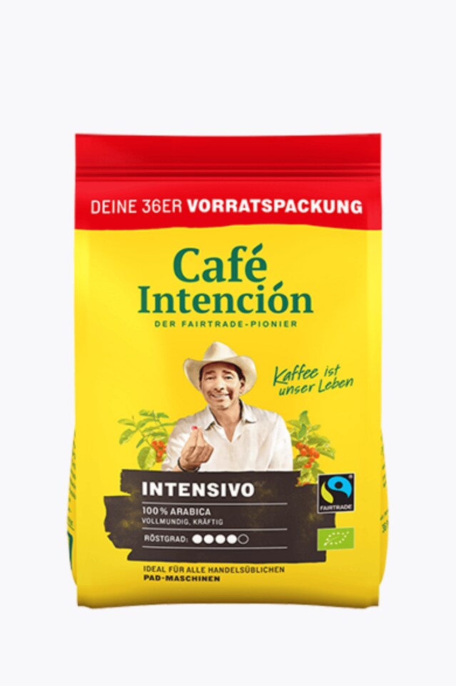 Café Intención Intensivo Orgánico 36 monodosis compatibles con Senseo®