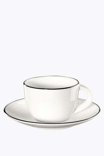 ASA Selection espresso cup with saucer ligne noire