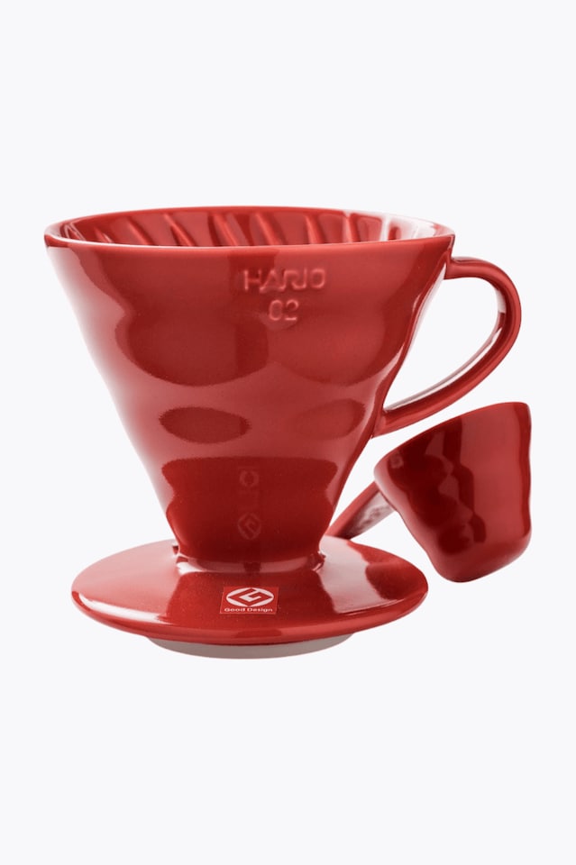 Hario V60 Dripper 02 Keramik Coffee Filter (Pour-Over Brewer) rot