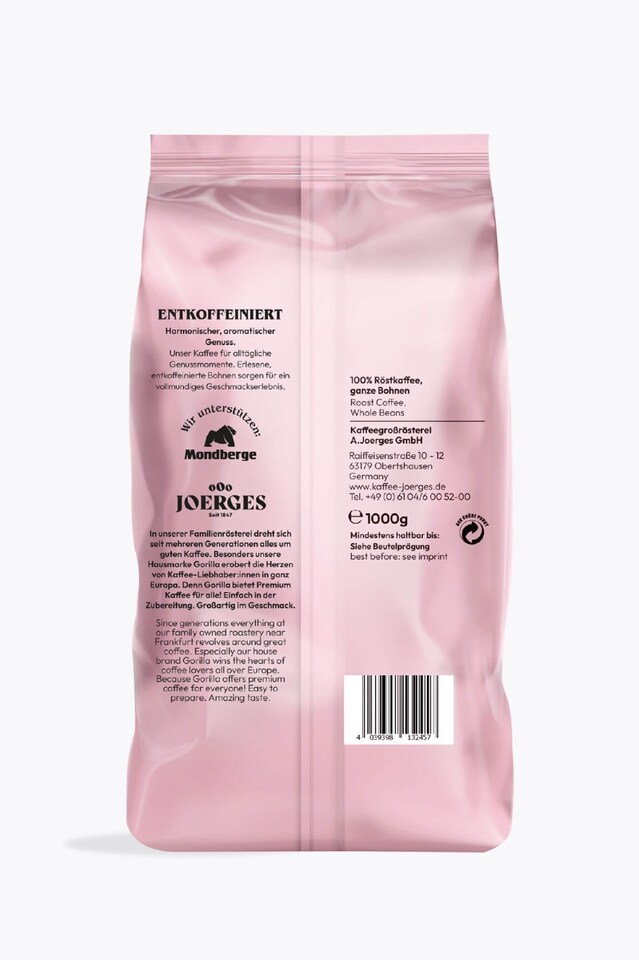 Gorilla Coffee Decaffeinated 1kg