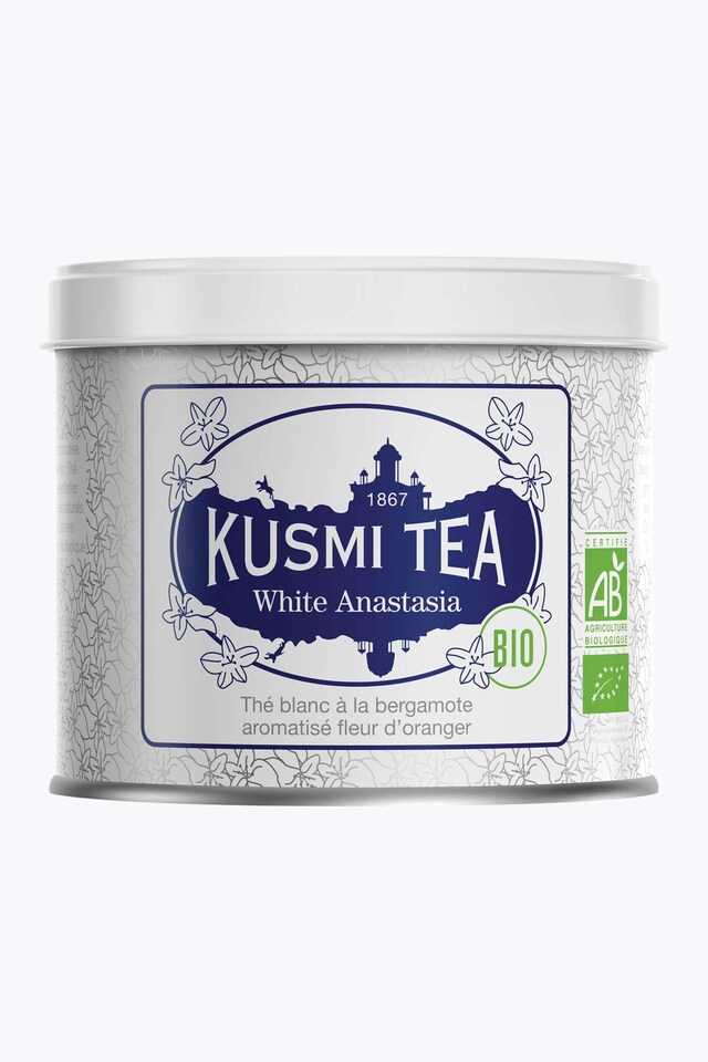 Kusmi Tea White Anastasia Organic 90g loose leaf tea tin