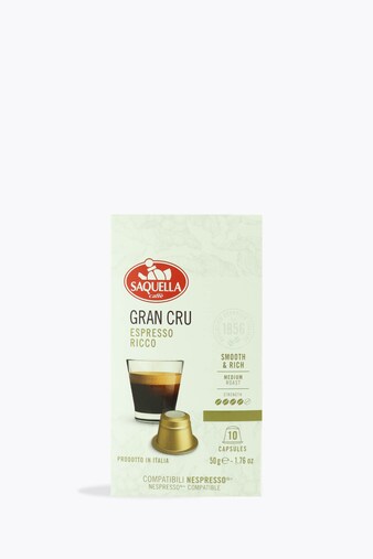 Saquella Bar Italia Gran Cru 100% Arabica 10 Capsules Nespresso® Compatible