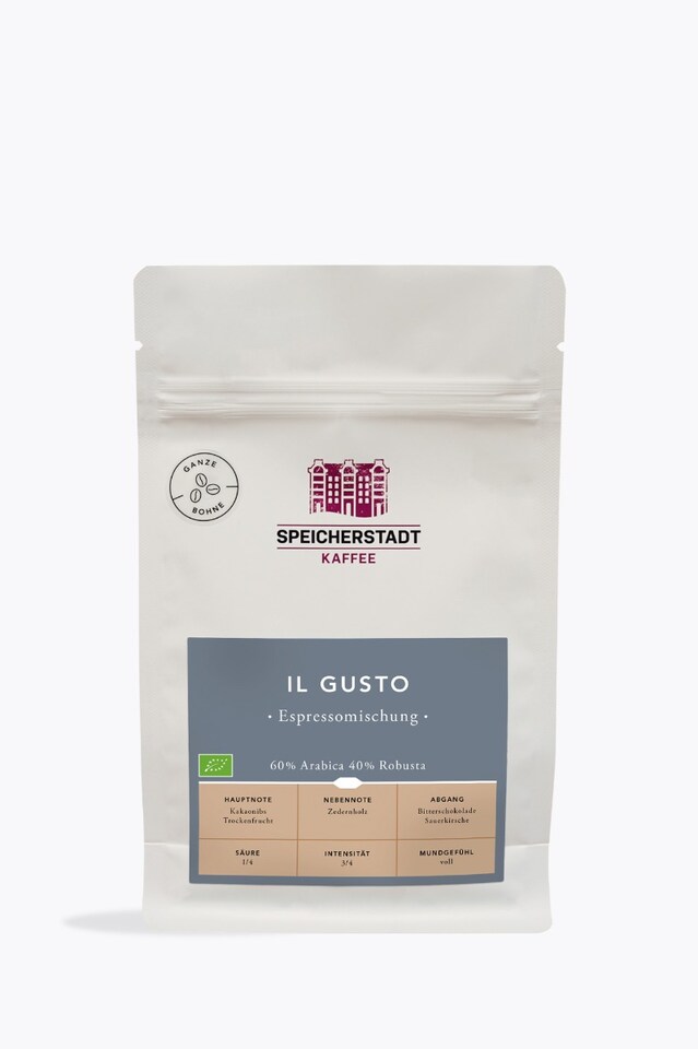 Speicherstadt Il Gusto mezcla espresso orgánica 250 g