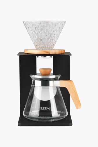 BEEM Coffee Brewer Set Pour Over 4-piece 600ml Black/Stainless Steel