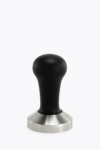 Motta Tamper Stainless Steel Flat with Black Wooden Handle 57mm