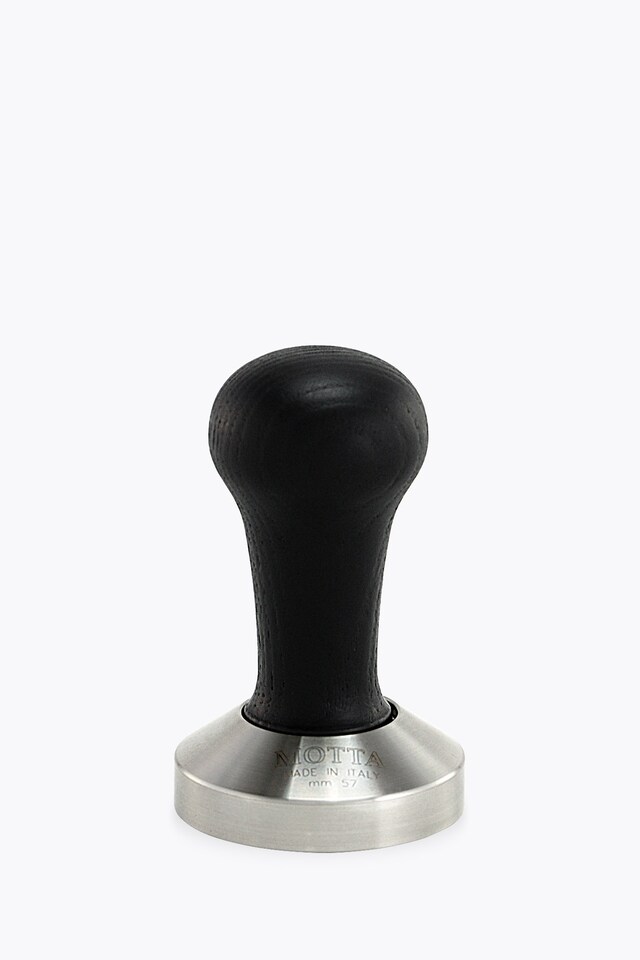 Motta Tamper Stainless Steel Flat with Black Wooden Handle 57mm
