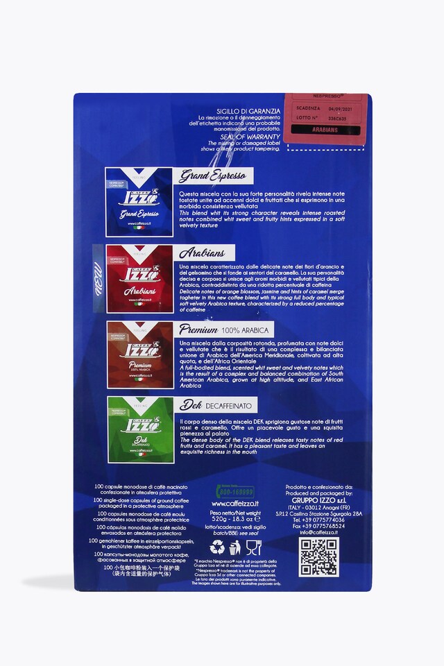Izzo Arabians 100 Capsules Nespresso® compatible