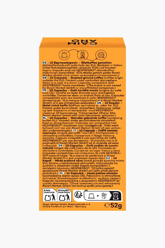 Caffè Caimano Espresso Lungo 10 cápsulas compatibles con Nespresso®