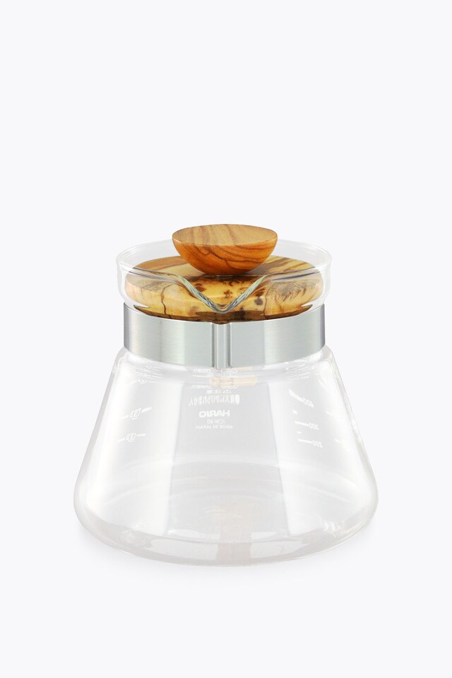 Hario Coffee Server 600ml Olive Wood Jarra de vidrio