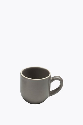 Molde Mandala Satin Matte Espresso Cup Gray with White Rim