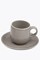 Molde Mandala Satin Matte Cappuccino Cup Gray with White Rim with Saucer