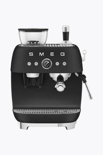 SMEG Espresso Machine 50's Style with Grinder Matte Black