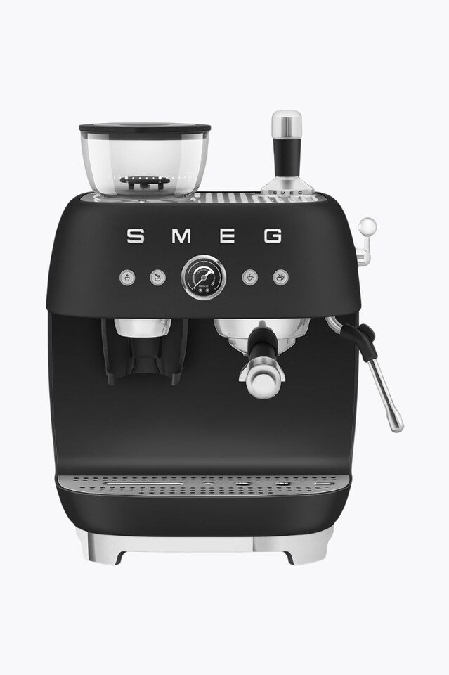 SMEG Espresso Machine 50's Style with Grinder Matte Black